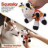 Foolala Rubber Leaky Cow Squeak Plush Dog Toy For Aggressive Chewers