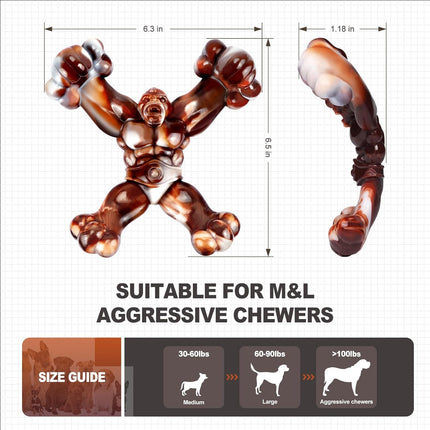 Foolala Beef Flavored Kong X Chewbone Dog Chew Toy For Aggressive Chewers