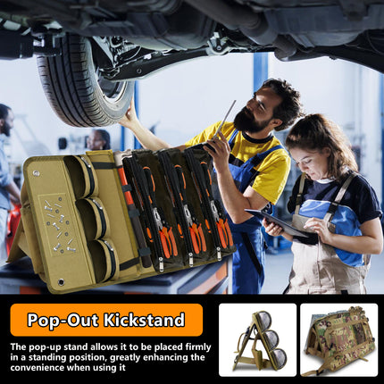 Heavy Duty Roll Up Tool Bag – Durable Design with Removable Pockets