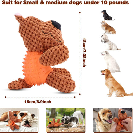Foolala Rubber Leakage Dog Squeak Plush Dog Toy For Aggressive Chewers