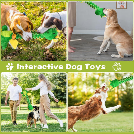 Foolala Elongated Pterosaur Squeak Plush Dog Toy For Aggressive Chewers