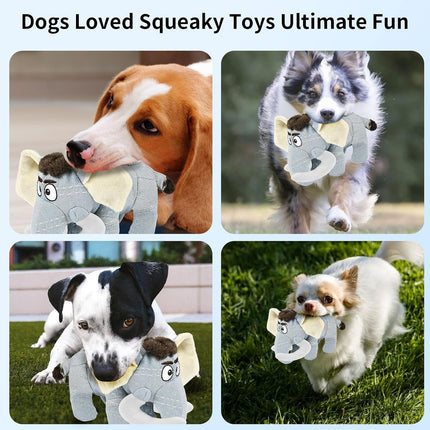 Foolala Canvas Mammoth Squeak Plush Dog Toy For Aggressive Chewers