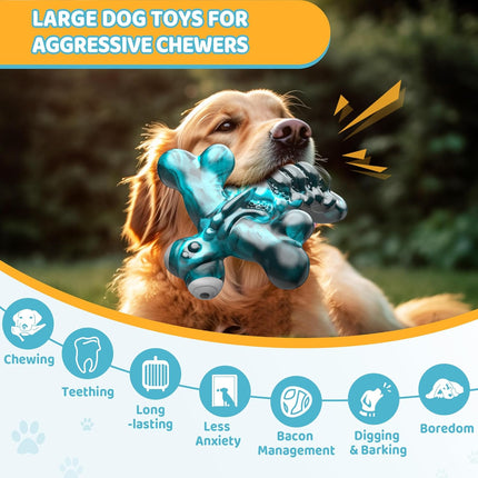 Foolala Bacon Dragonfly Dog Chew Toy For Aggressive Chewers