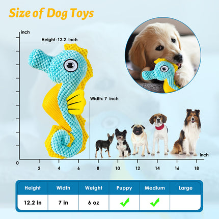 Fuufome Seahorse Squeaky Plush Dog Toy Main Figure 6