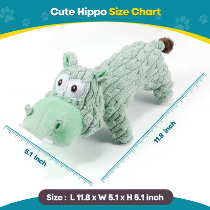 Foolala Long Hippopotamus Squeak Plush Dog Toy For Aggressive Chewers
