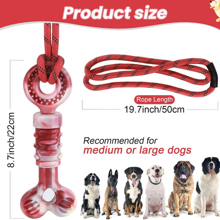 Foolala Bacon Flavored Cross Bone + String Dog Chew Toy For Aggressive Chewers