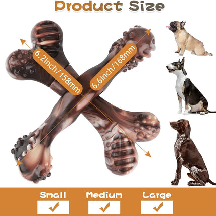 Foolala Beef Flavoured Quadrangle Chewbone Dog Chew Toy For Aggressive Chewers