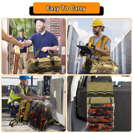 Heavy Duty Roll Up Tool Bag – Durable Design with Removable Pockets
