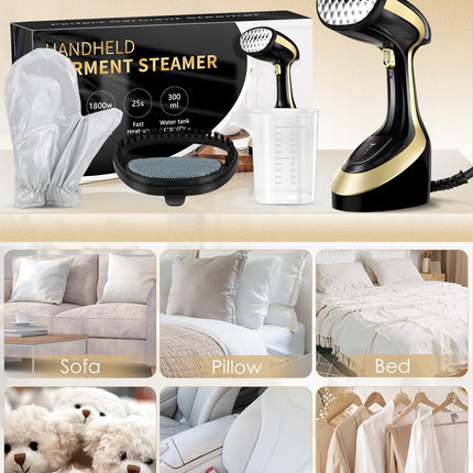 Foolala 1800W portable handheld black steam iron