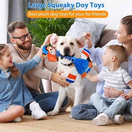 Foolala Long-necked Stretched Hornbill Squeak Plush Dog Toy For Aggressive Chewers