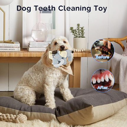 Foolala Canvas Mammoth Squeak Plush Dog Toy For Aggressive Chewers