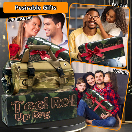 Heavy Duty Roll Up Tool Bag – Durable Design with Removable Pockets