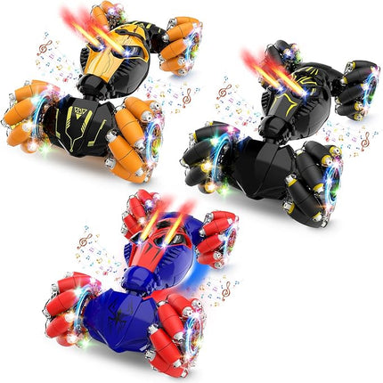 2.4GHz Gesture Control RC Car with Lights & Music Spray, 8WD Drift, 360° Rotation, for Ages 6-15
