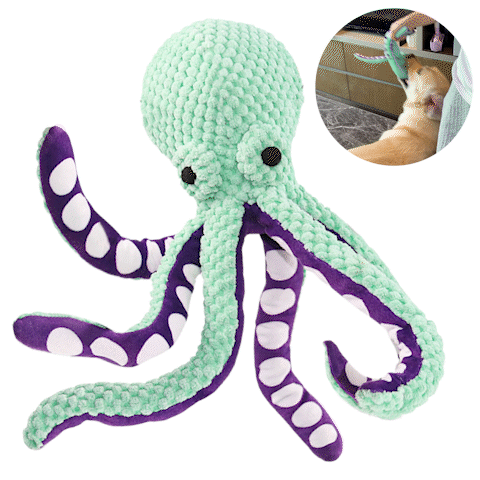 Foolala Green Hexapod Squeak Plush Dog Toy For Aggressive Chewers