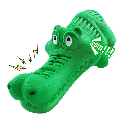 Foolala Green Rubber Alligator Head Dog Chew Toy For Aggressive Chewers
